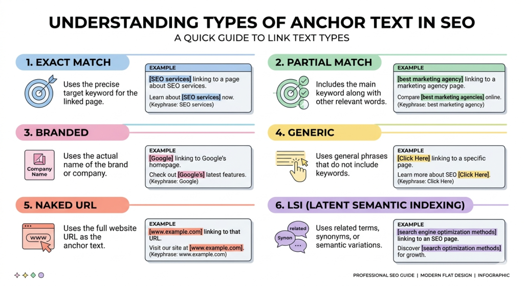 Types of Anchor Text in SEO